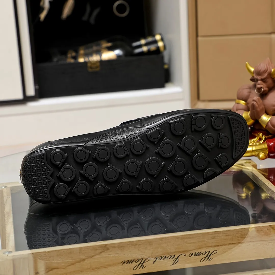 Men's shoes 💰360 🕷🕷【Ferragamo】Ferragamo Popular fashionable casual slip-on shoes🇨🇳Official website counter 1:1 production, original mold opening💯Good quality visible, imported high-end first-layer calfskin, luxurious pigskin lining🌿Very clear texture, high-quality waterproof, non-slip and wear-resistant outsole🎋High quality and low price, truly handmade🍓Black, size 38-45